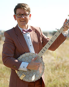 Lucas Ross with his custom Goodtime Americana Banjo