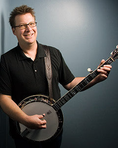 Ned Luberecki with his Saratoga Star banjo