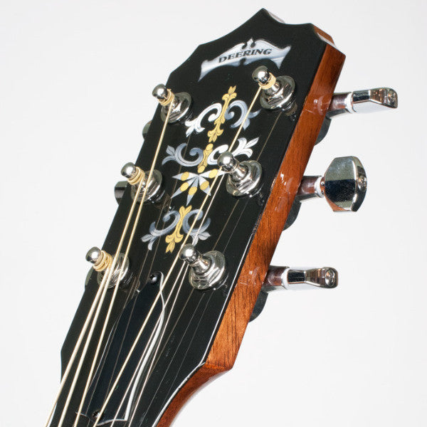 Deering Deluxe 6-String Banjo - peghead front close