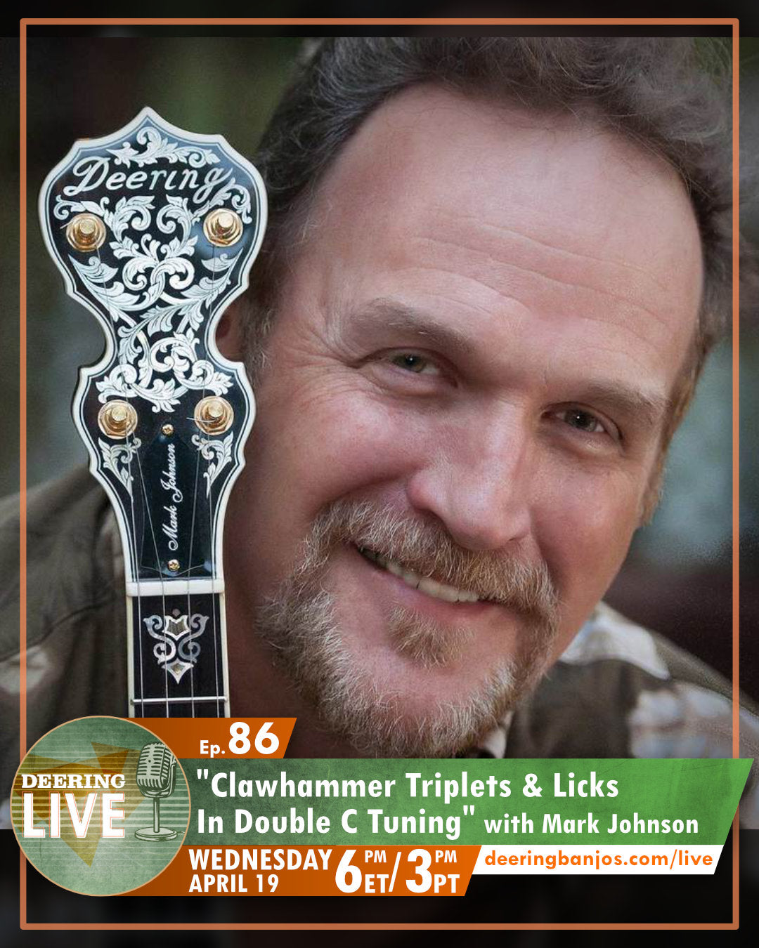 Clawhammer Triplets & Licks In Double Tunings With Mark Johnson On Deering Live