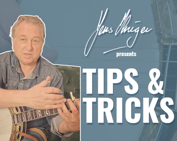 jens kruger on a blue background with the words tips and tricks and his signature
