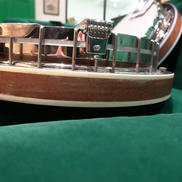 close up of resonator on green background