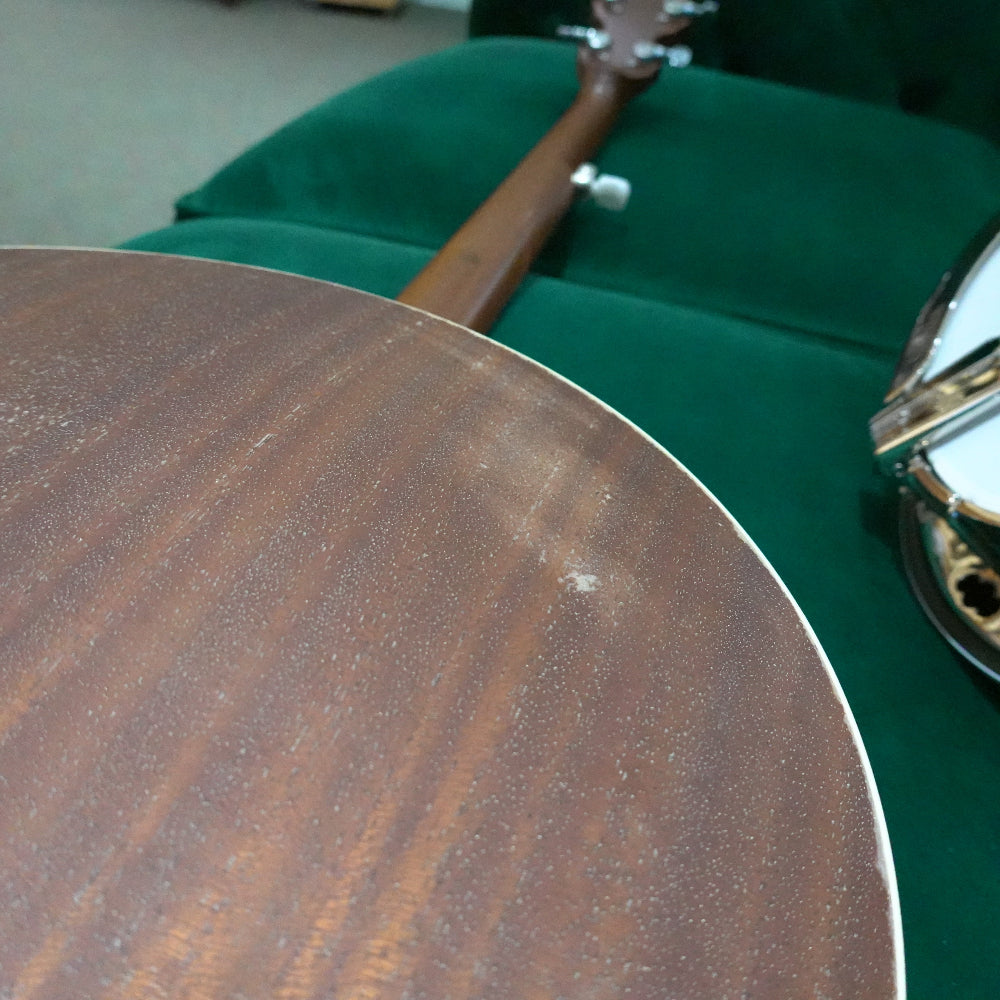 close up of a resonator with damage