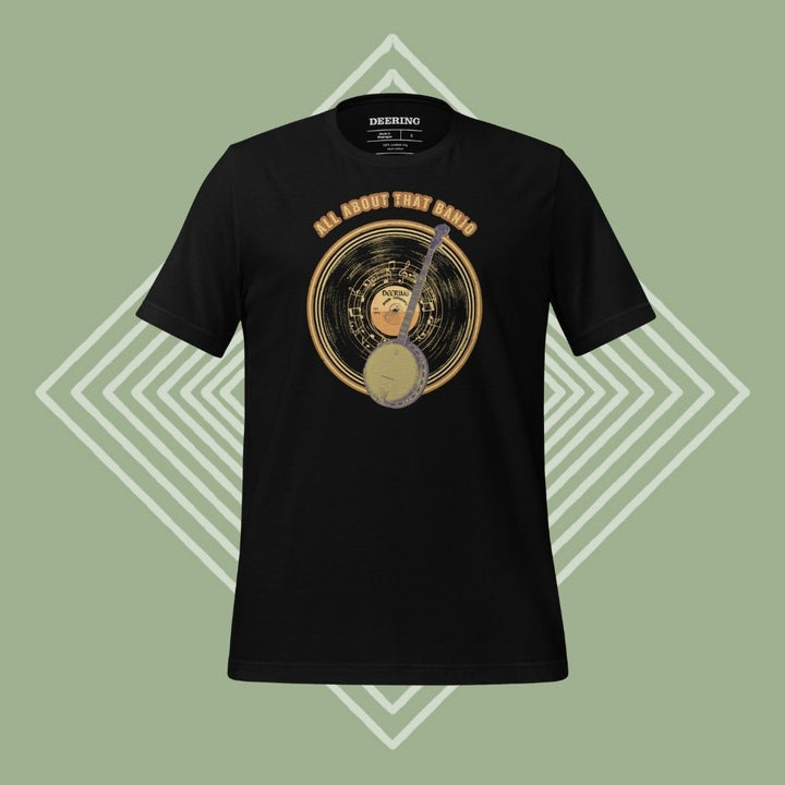 AllAboutThatBanjo-Black_Front_Green Diamond Background