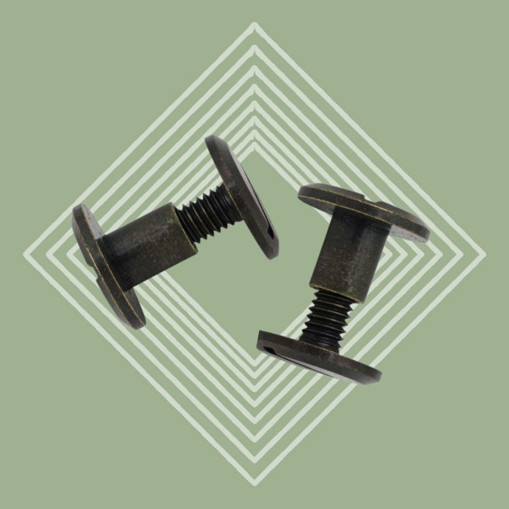 Chicago Screw, Set of Two, Green Diamond Background