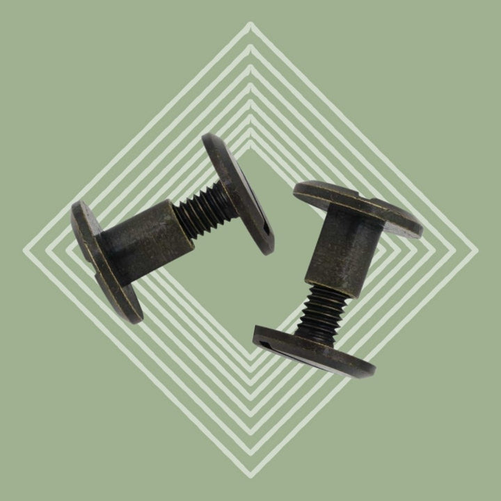 Chicago Screw, Set of Two, Green Diamond Background