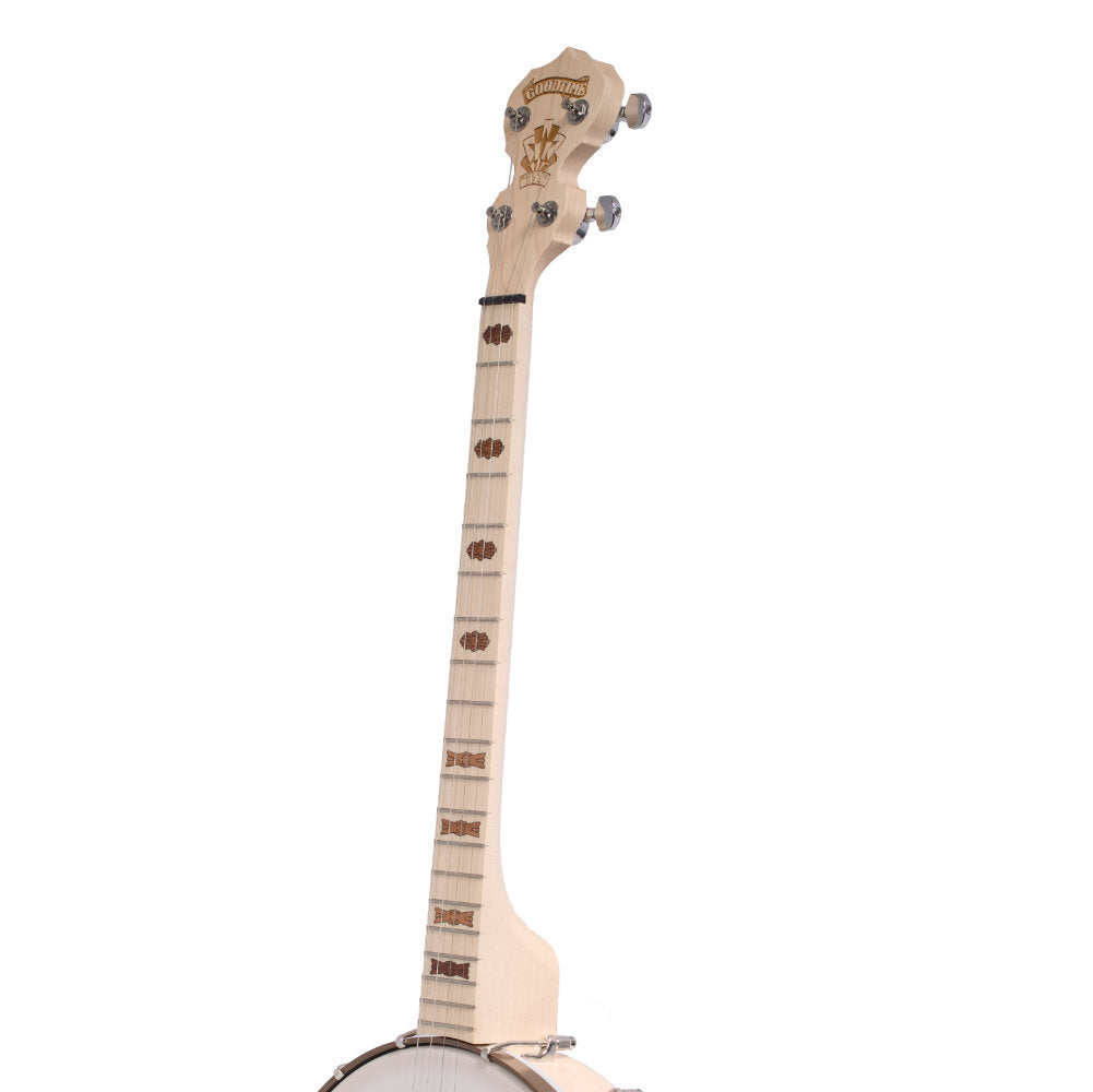 Goodtime 19-Fret Tenor Banjo neck from the left