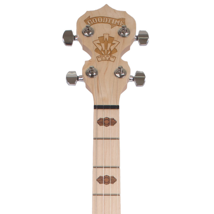 Goodtime Two Plectrum Banjo peghead and neck straight on