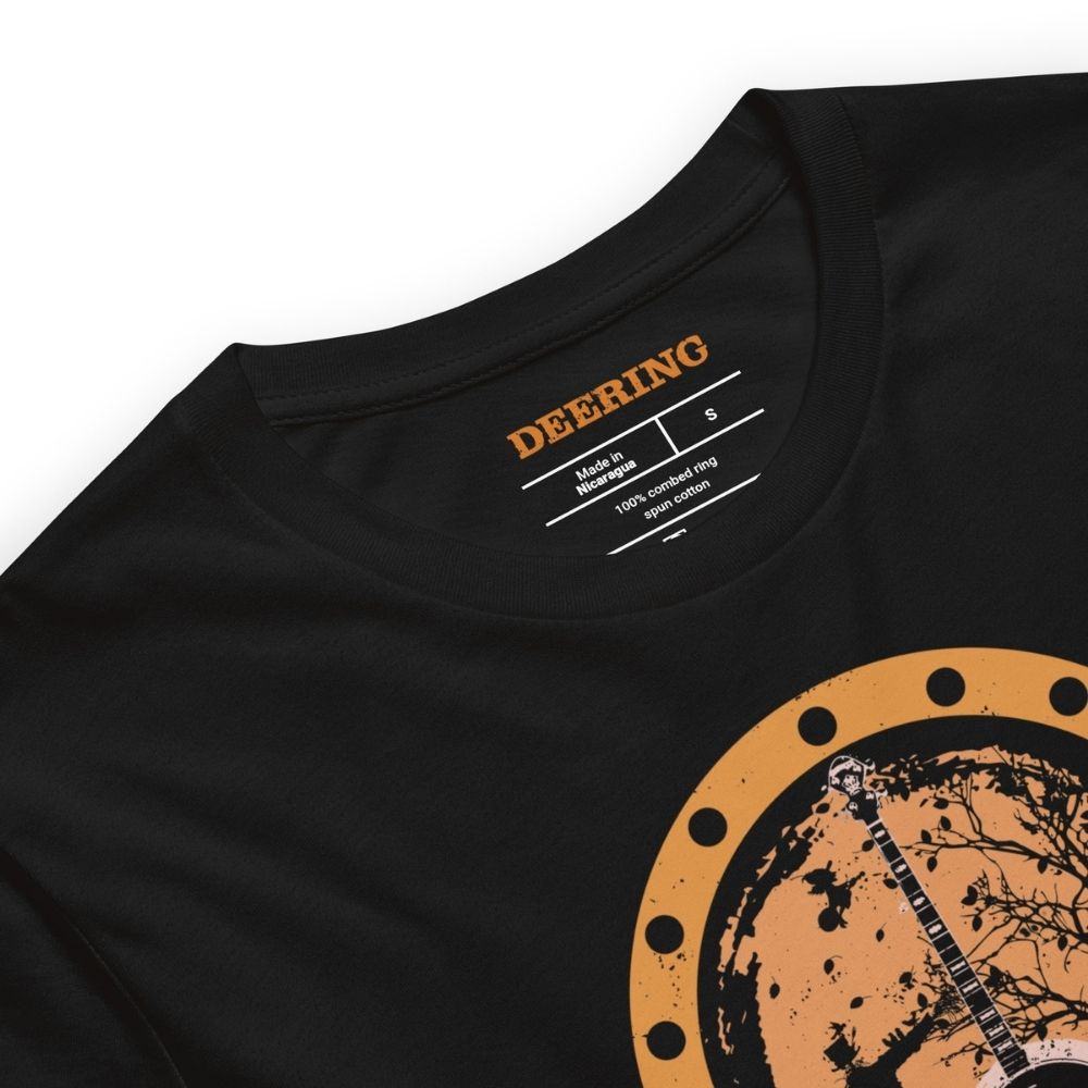 DeeringAutumnBanjoVibesT-Shirt_Black_Front_CloseUpCollar Art