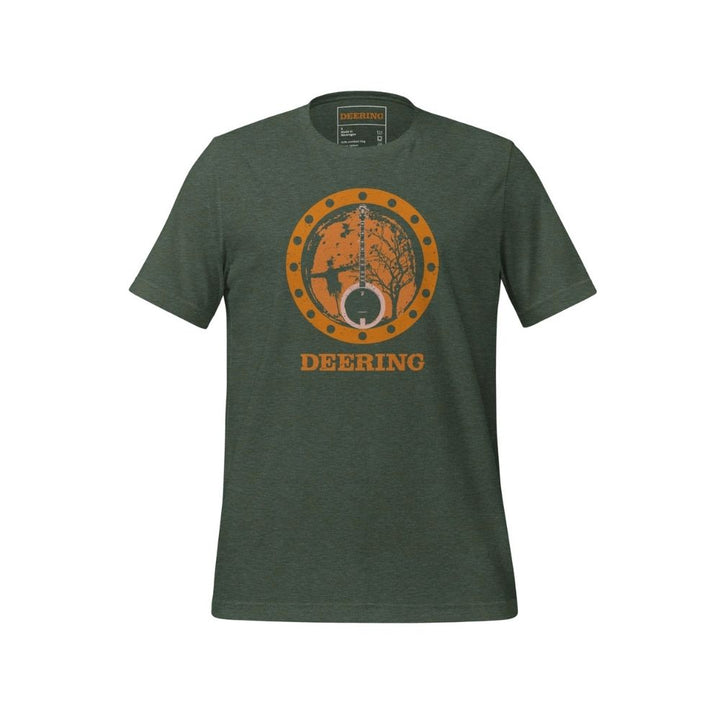 DeeringAutumnBanjoVibesT-Shirt_ForestGreen_Front, White Background