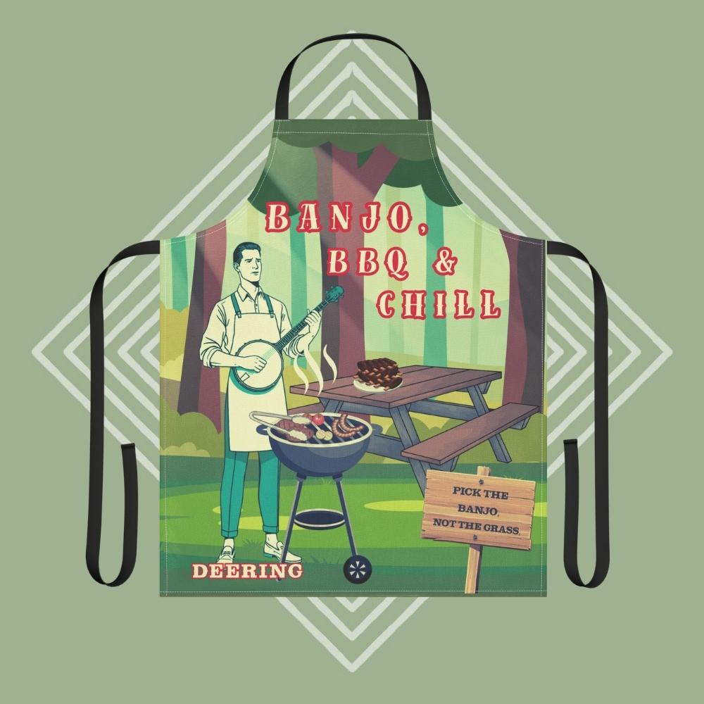 DeeringBanjoPickin_andGrillin_Apron-GreenDiamondBackground_front