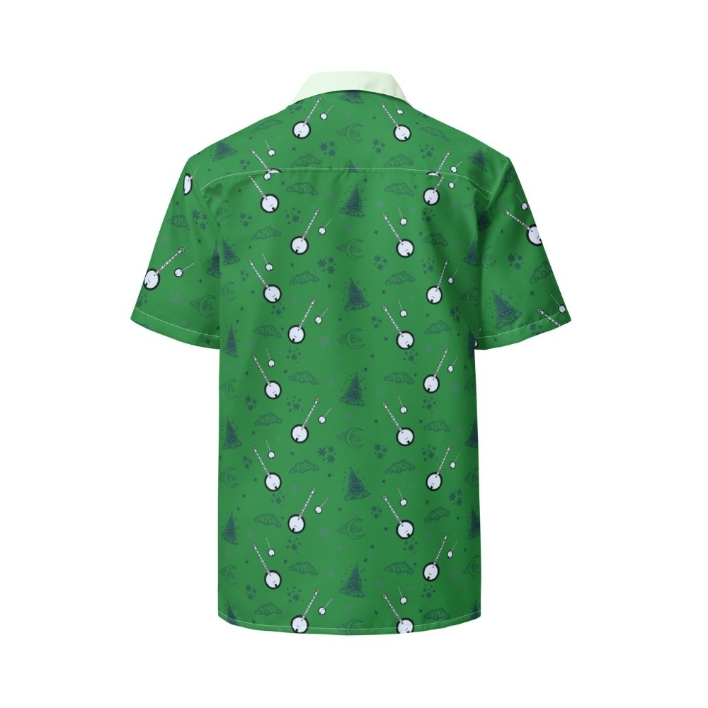 DeeringButtonUpBanjoChristmasShirt-Green_Back, White Background