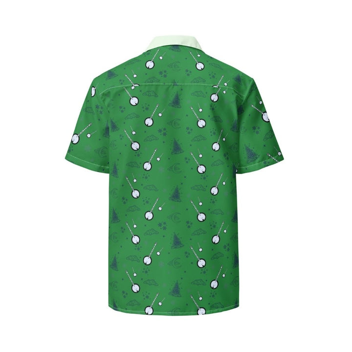 DeeringButtonUpBanjoChristmasShirt-Green_Back, White Background