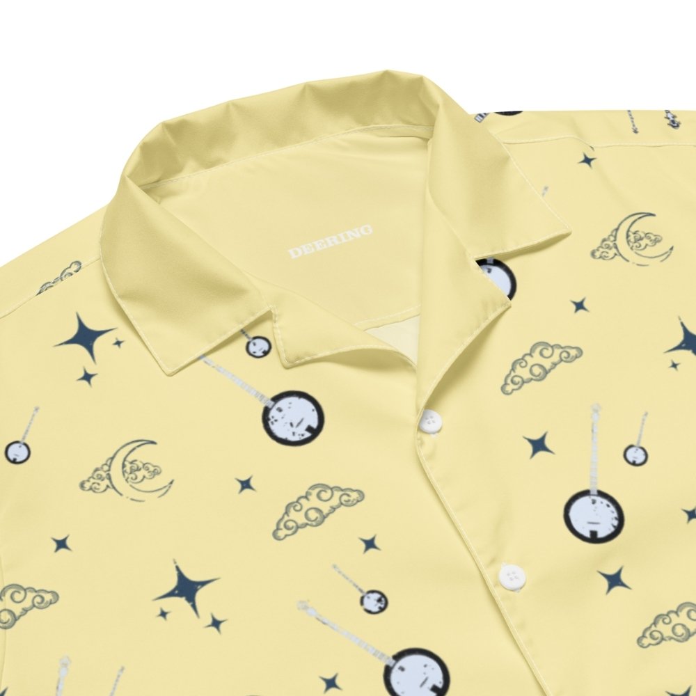 DeeringNightimeBanjoButtonUpShirt-BananaYellow_Closeup, White Background