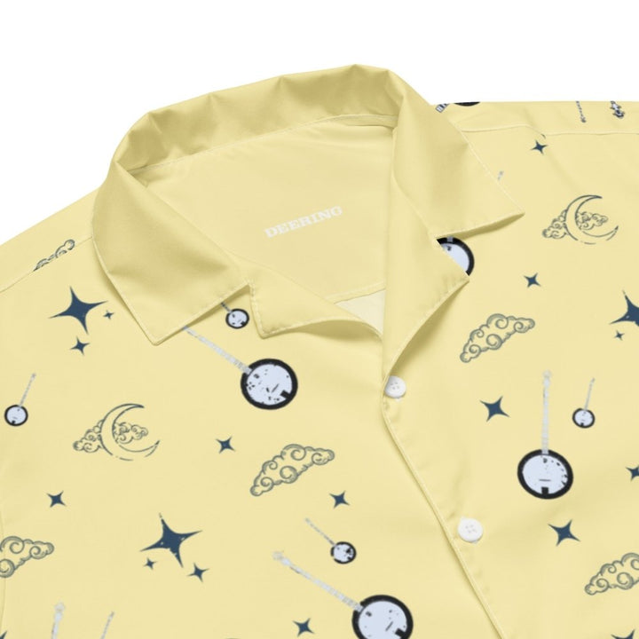 DeeringNightimeBanjoButtonUpShirt-BananaYellow_Closeup, White Background