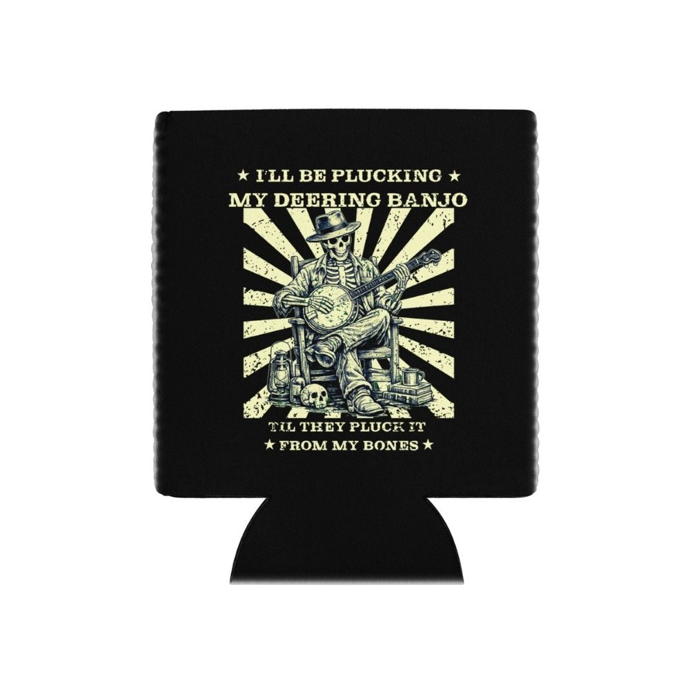 DeeringPluckItFromMyBonesKoozie12oz-Black - White Background