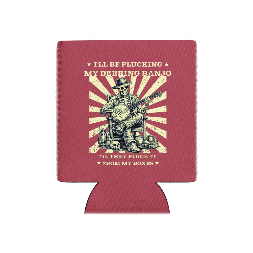 DeeringPluckItFromMyBonesKoozie12oz-Raspberry - White Background