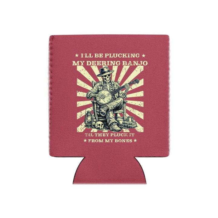 DeeringPluckItFromMyBonesKoozie12oz-Raspberry - White Background