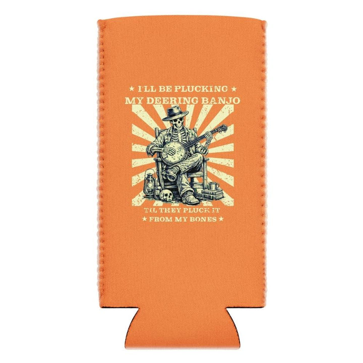 DeeringPluckItFromMyBonesKoozie12ozSlim-BurntOrange - White Background