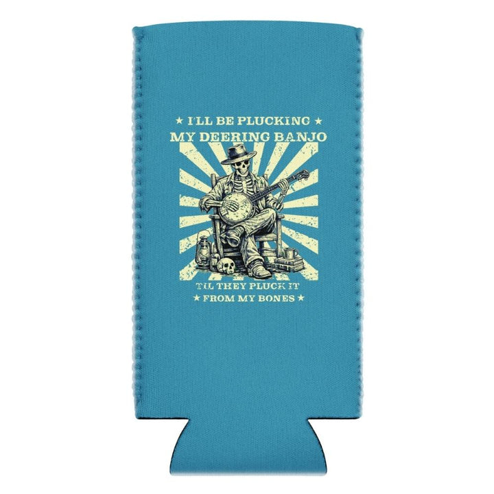DeeringPluckItFromMyBonesKoozie12ozSlim-SteelBlue - White Background