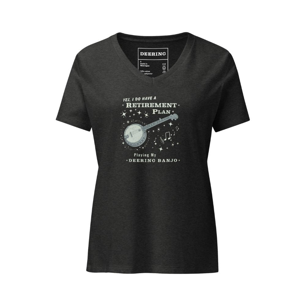 DeeringRetirementPlanWomen_sV-NeckShirt-DarkGreyHeather-WhiteBackground-Front