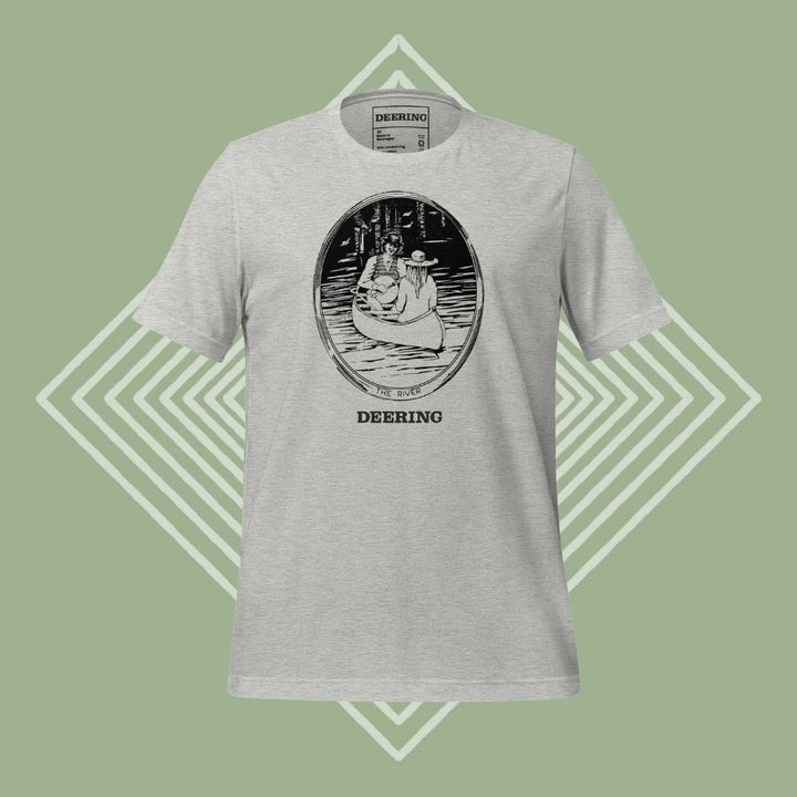 DeeringRiverT-ShirtMockup-Grey-GreenDiamondBackground - Front