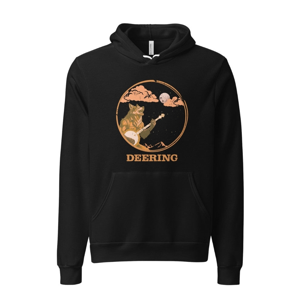 DeeringWolfmanPlaysBanjoHoodie-Front,WhiteBackground