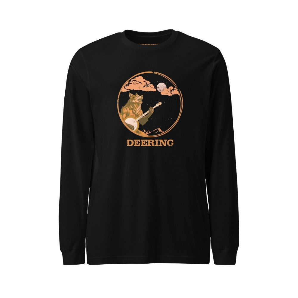 DeeringWolfmanPlaysBanjoLongSleeveShirt-Front,WhiteBackground