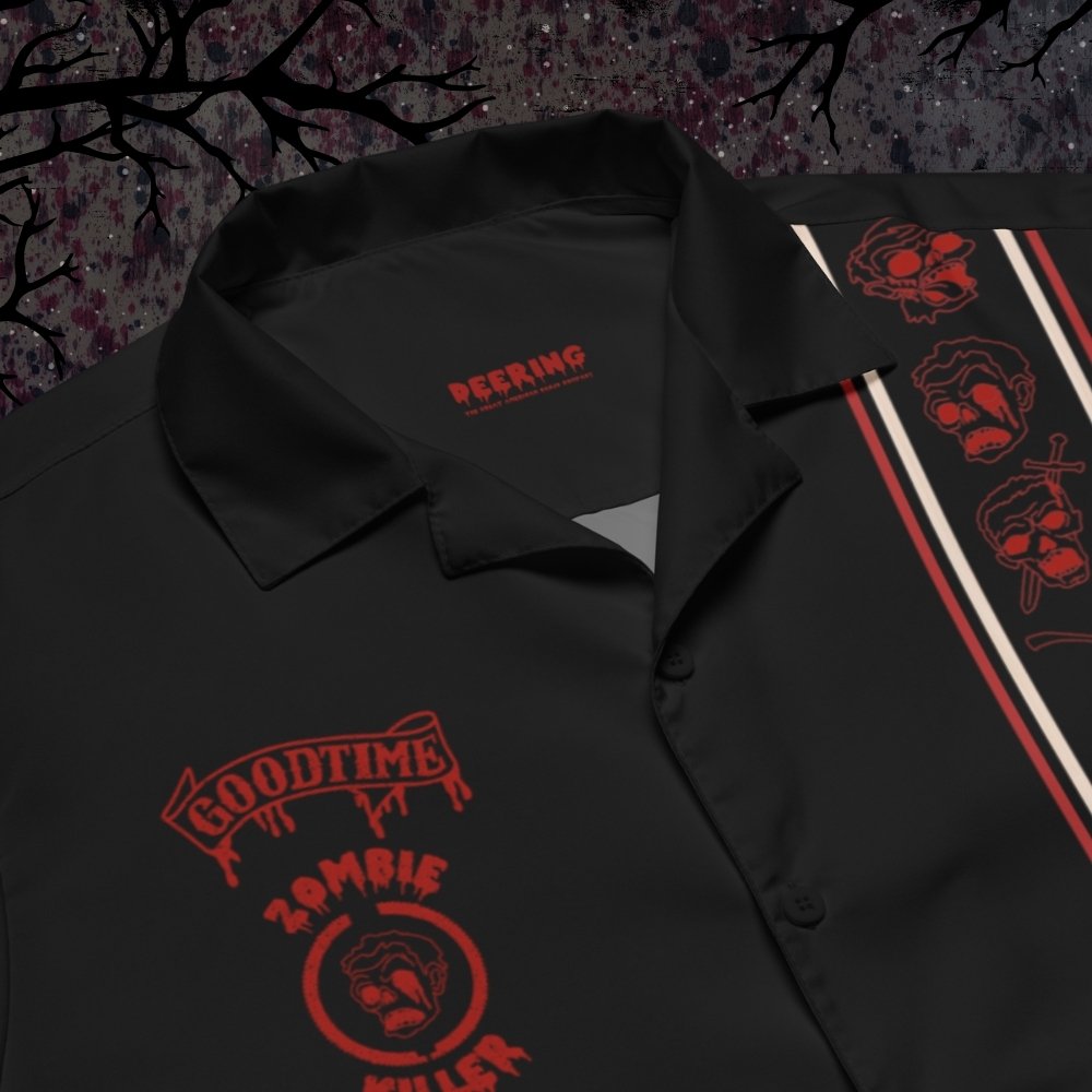 DeeringZombieKillerButtonUpShirtCloseUpMockups-WithZombieBackground 2