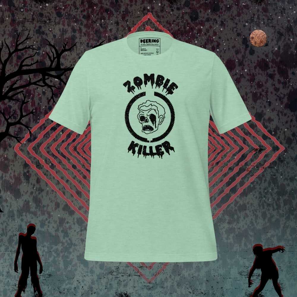 DeeringZombieKillerPrismMintBlackLogoT-ShirtMockups-WithZombieBackground Front