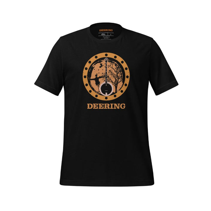 Deering_Autumn_Banjo_Vibes_T-Shirt_Black, White_Background