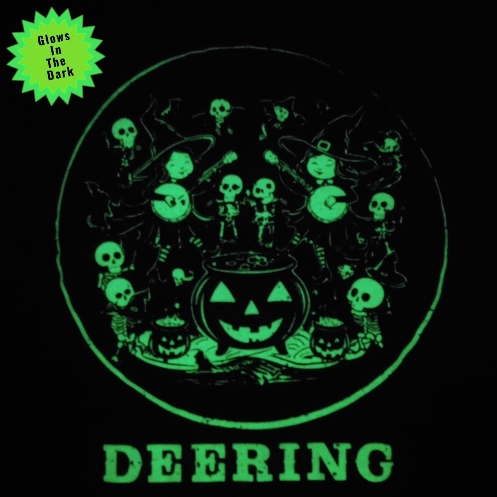 Deering Glow In The Dark Witches With Banjos T-Shirt, Close Up, Glowing