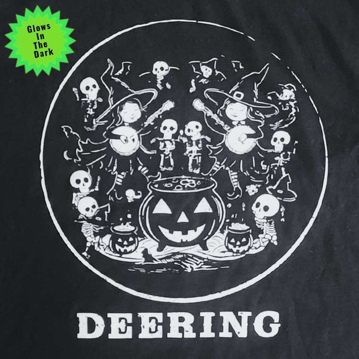 Deering Glow In The Dark Witches With Banjos T-Shirt, Front, Close Up, No Background
