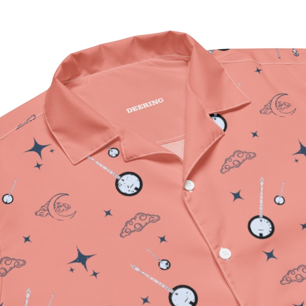 Deering_Nightime_Banjo_Button_Up_Shirt_-_Salmon_Closeup, White Background