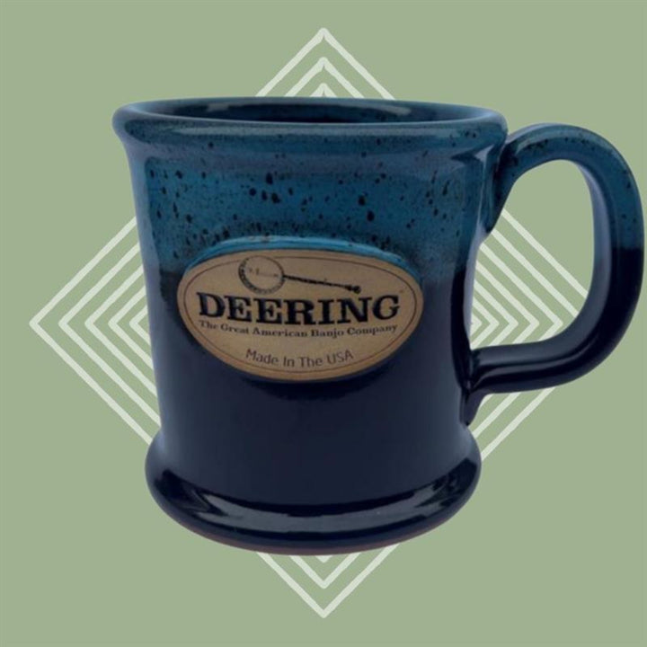Deering Stoneware Mug - Blue Lagoon - Green Background