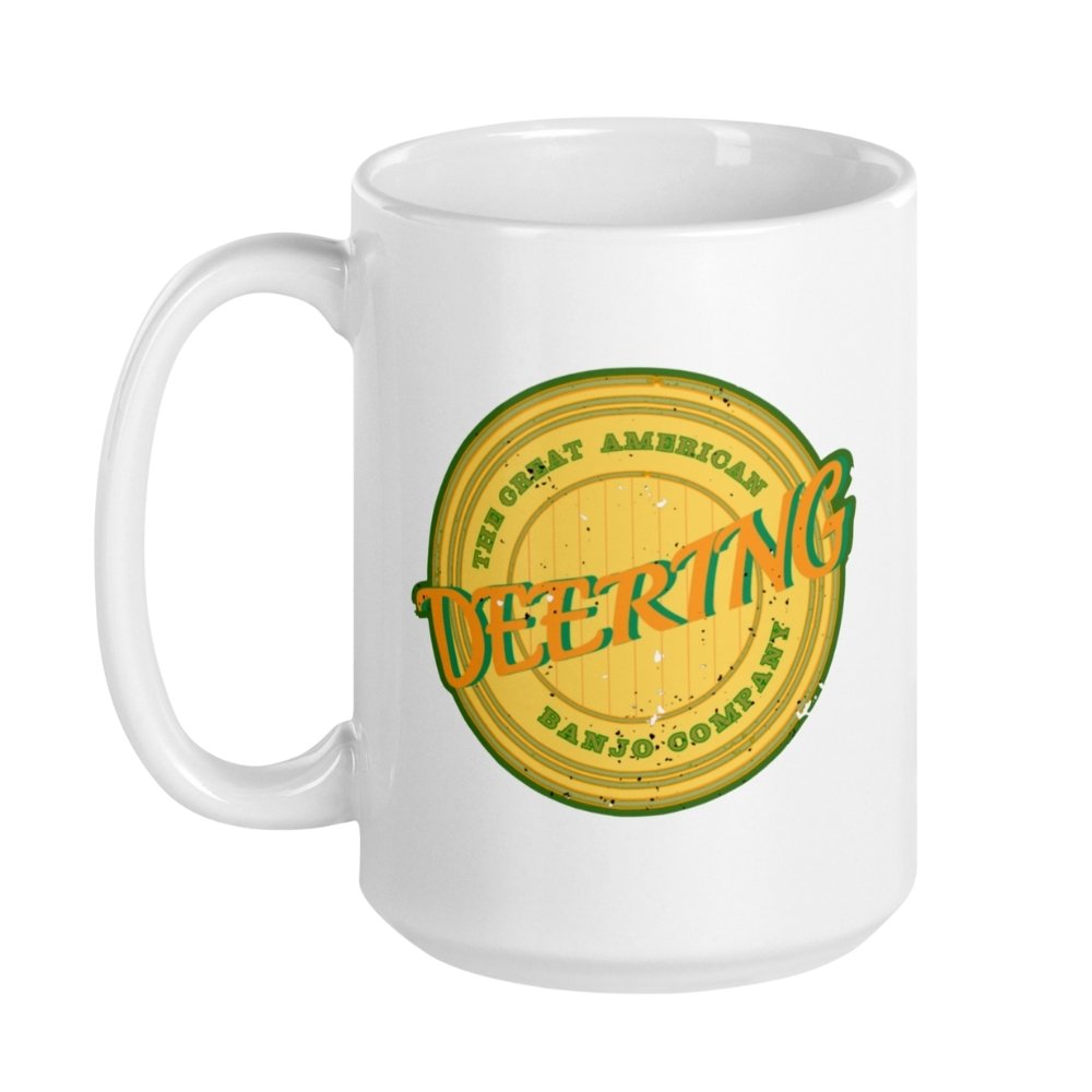 Deering Vintage Baseball Mug, Left Handle, White Background