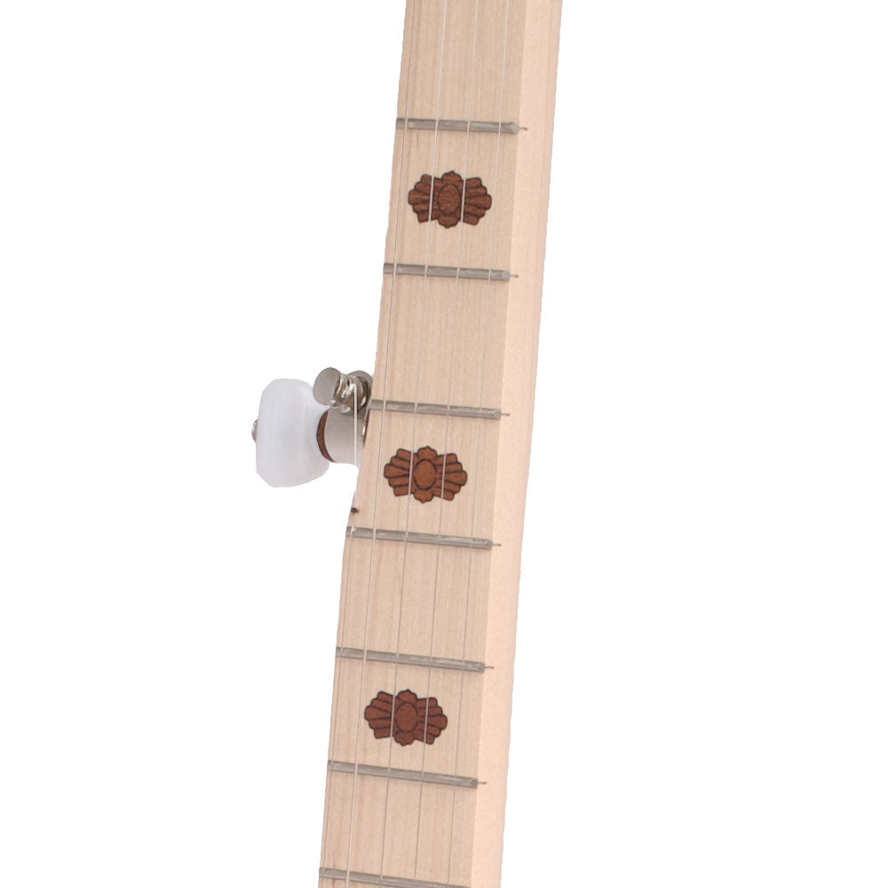 Goodtime Parlor 5-String Banjo wooden inlays right side of neck