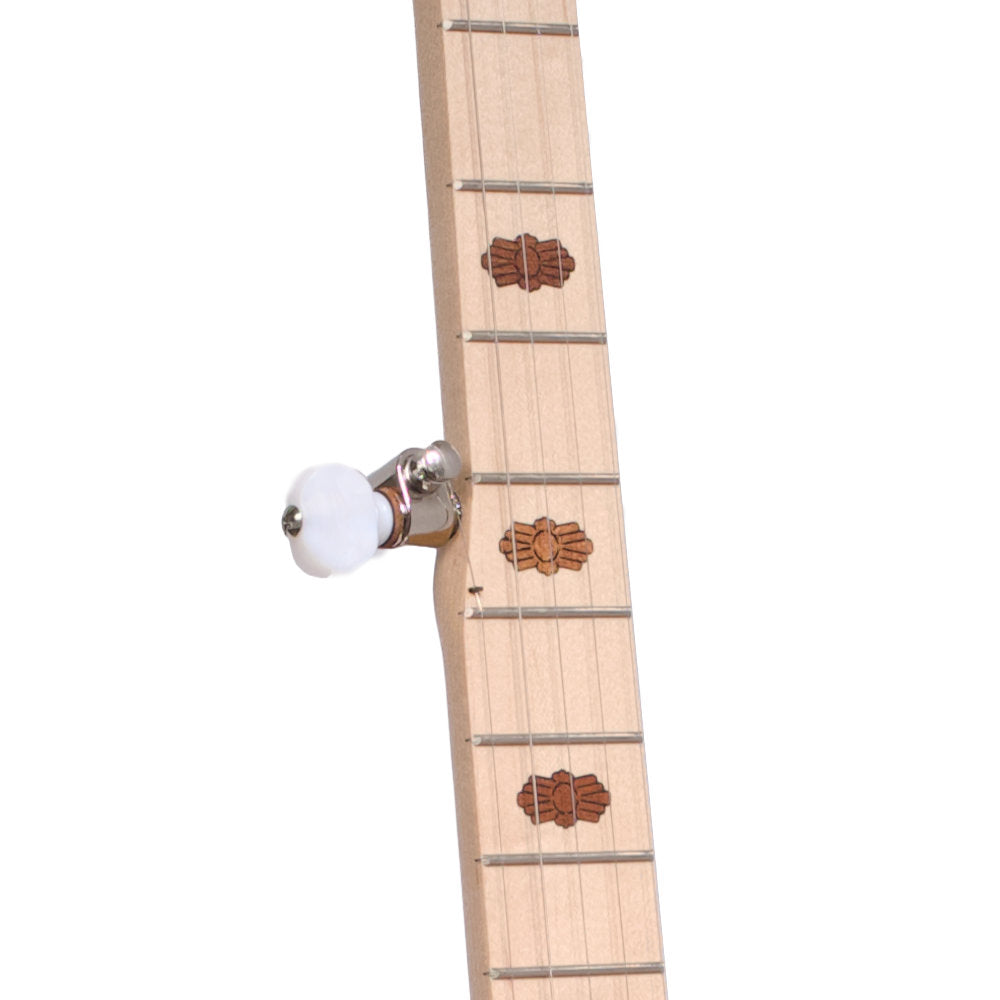 Goodtime Parlor 5-String Banjo wooden inlays left side of neck