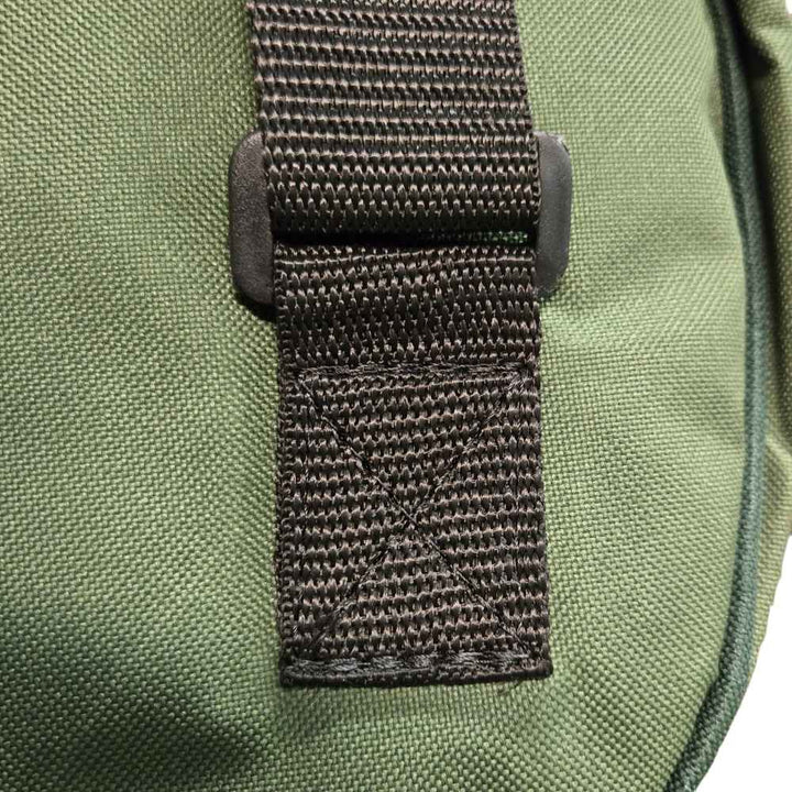 Green Tenor Gig Bag, Close Up Handle Stitching 2, White Background