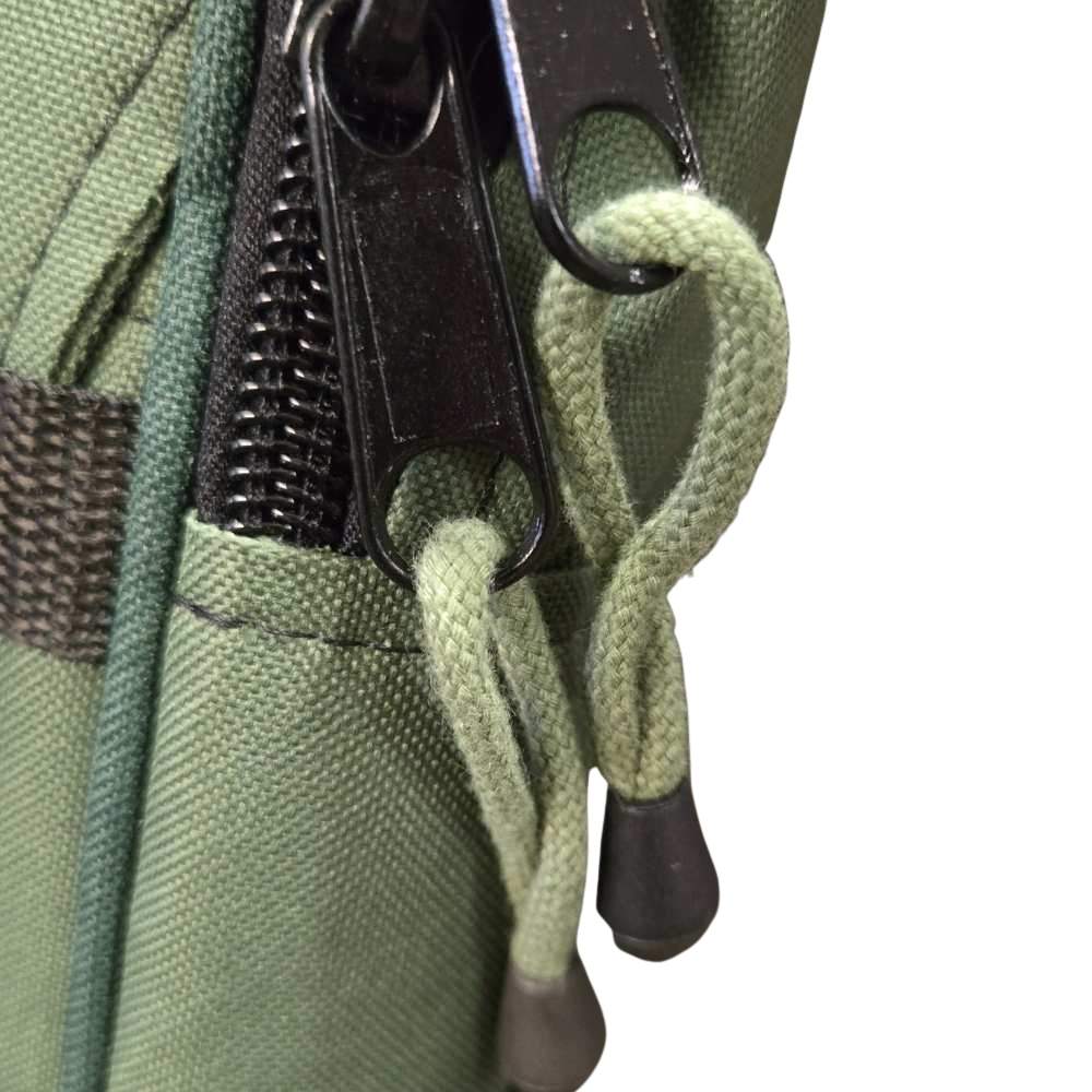 Green Tenor Gig Bag, Close Up Zipper, White Background