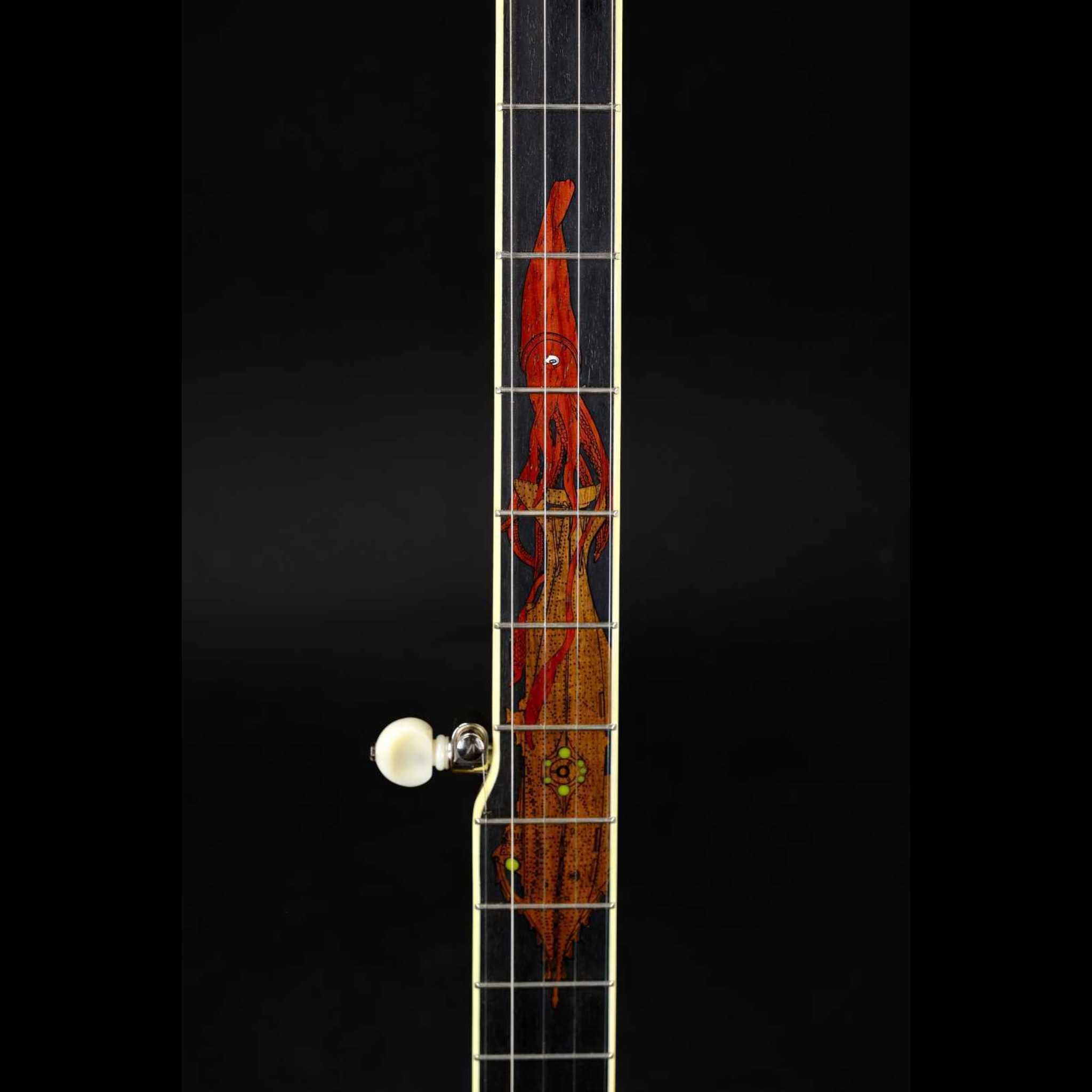 Nemo 20,000 leagues under the sea themed banjo fingerboard inlays shot