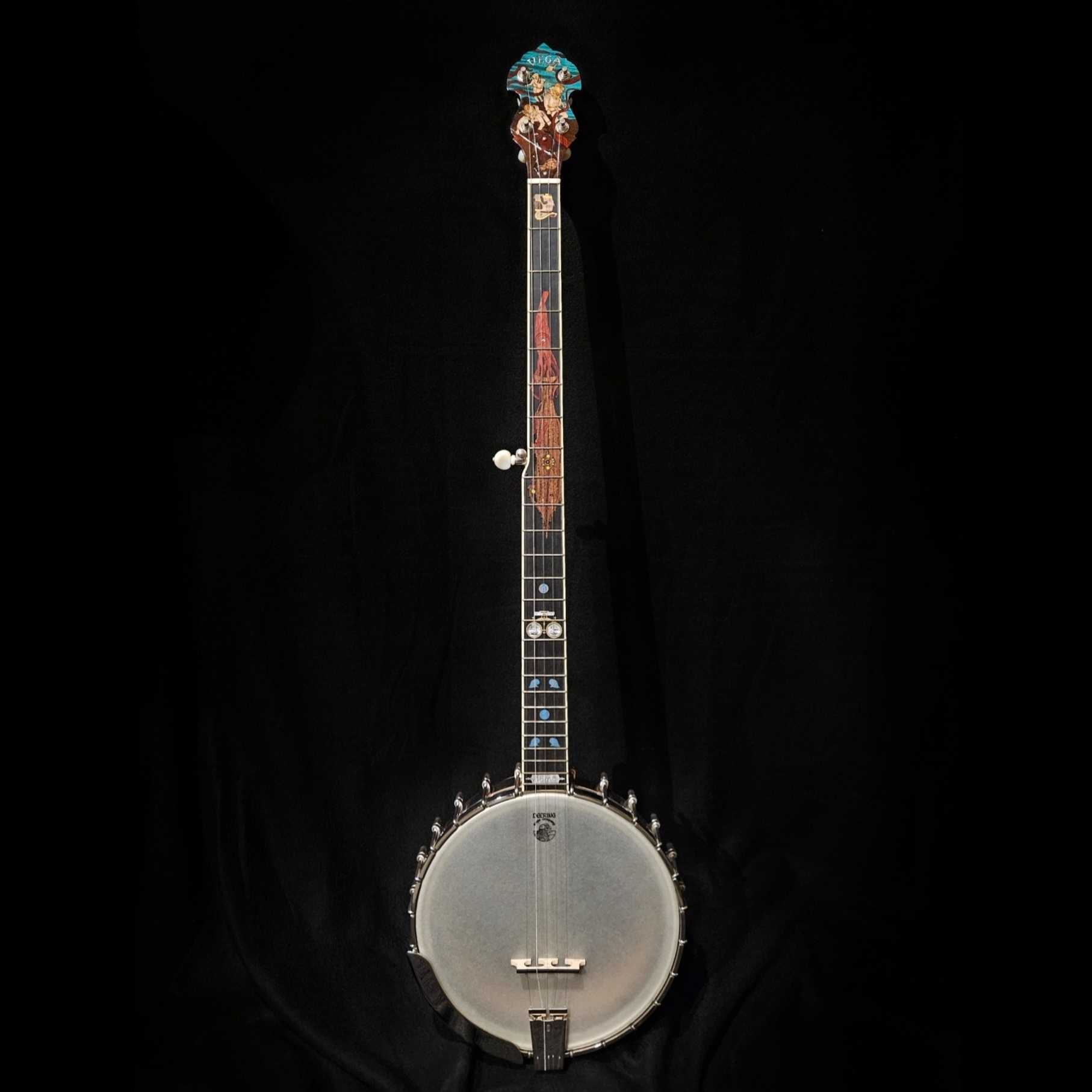 Nemo 20,000 Leagues Under the Sea Custom Long Neck Banjo-  Full Front Photograph