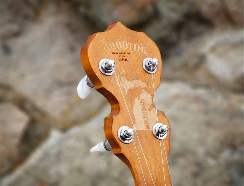 Custom Deering Goodtime Michigan Banjo Peghead
