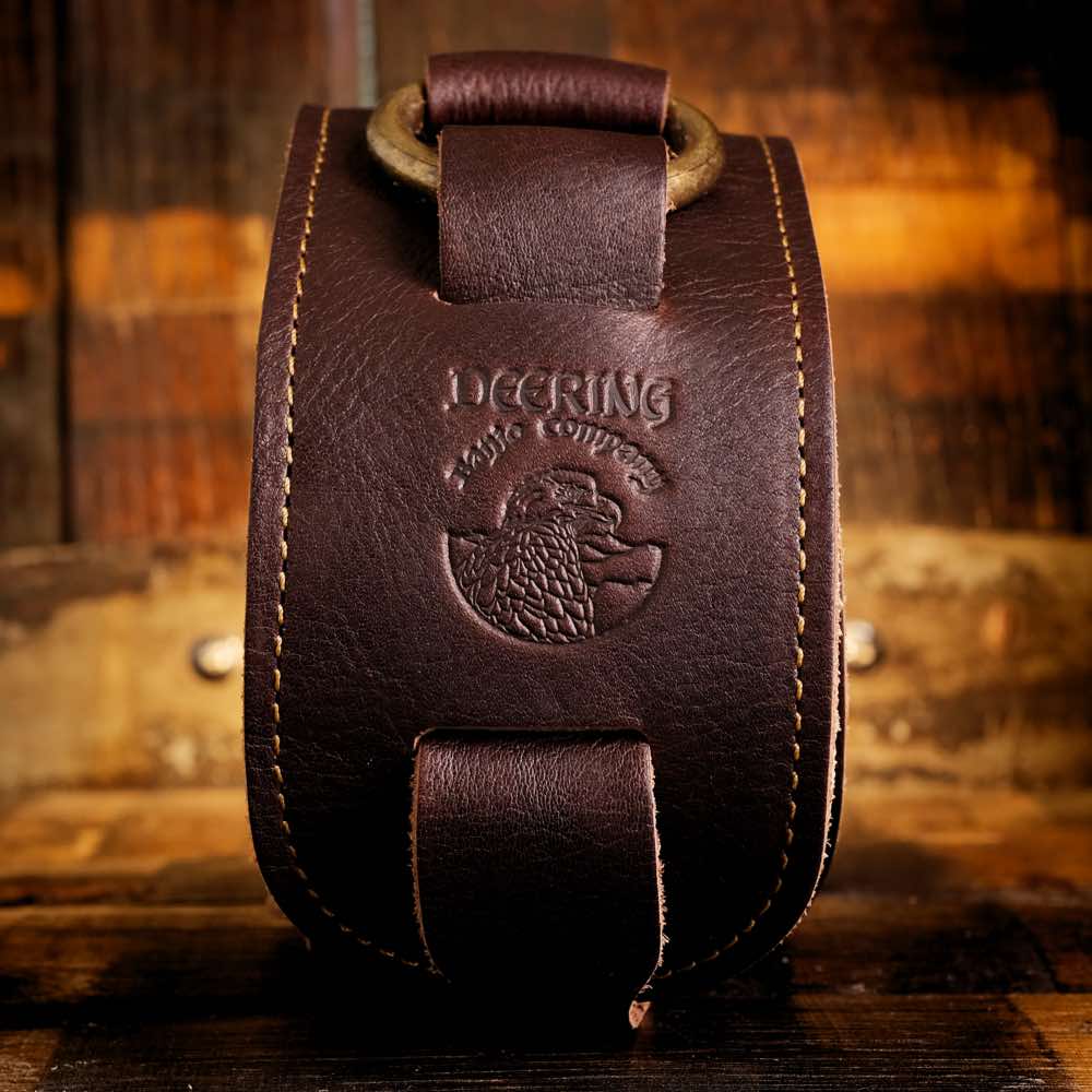 Layered Stitched Leather Strap-Logo