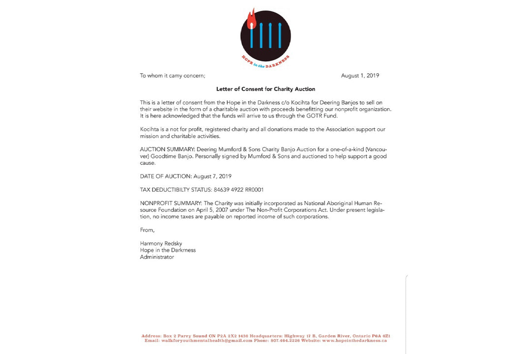 Canada Charity Banjo