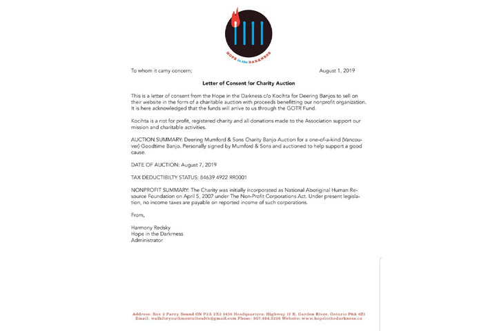 Canada Charity Banjo