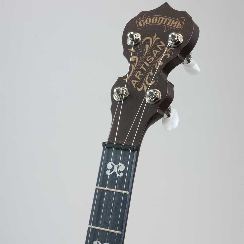 Deering Artisan Goodtime Two 17 Fret Tenor banjo - peghead