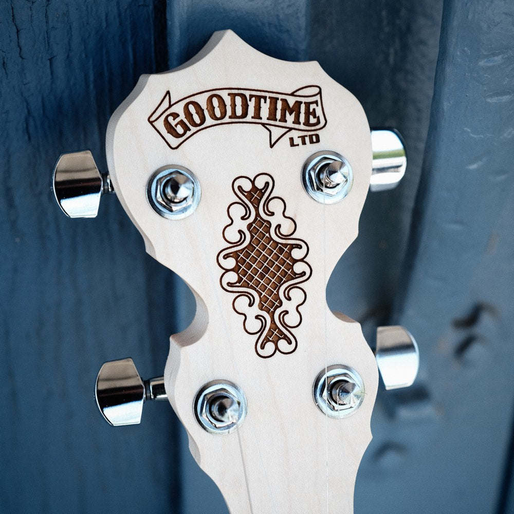 Deering Goodtime Bronze Limited banjo peghead