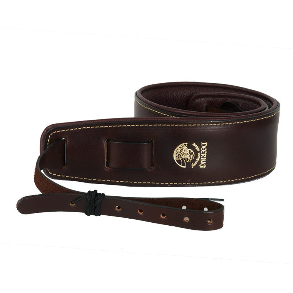 Deering Latigo Leather Banjo Strap, white background