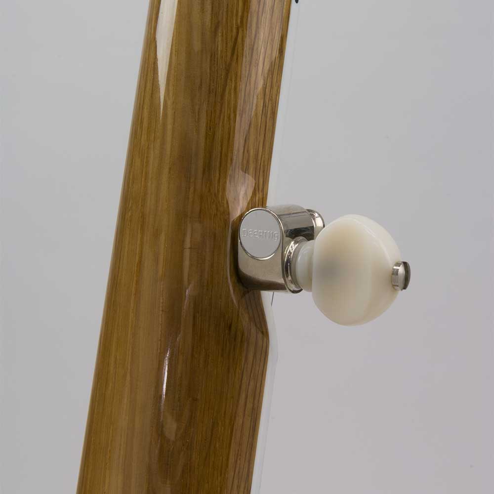 Deering White Lotus 5-String Banjo - neck back